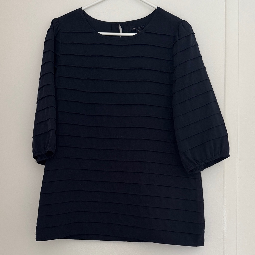 Banana Republic Midnight Blue Textured Blouse